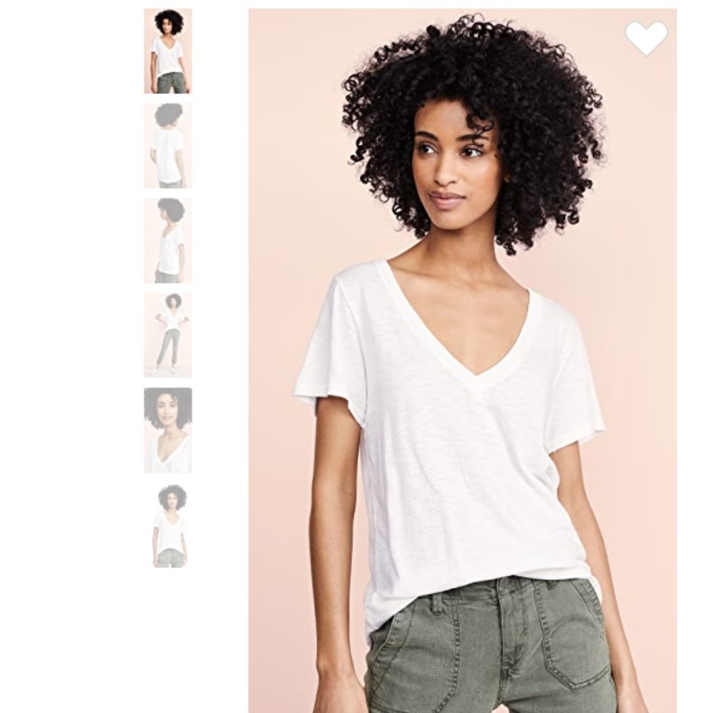 NWT PAIGE Zaya Tee in White in sz M